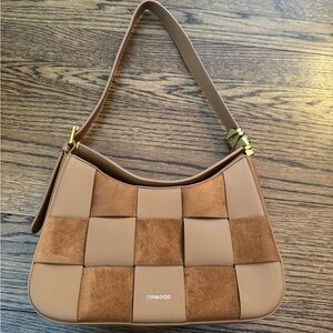 ITAMOOD Tan Woven Shoulder Bag - Leather & Suede - NEW